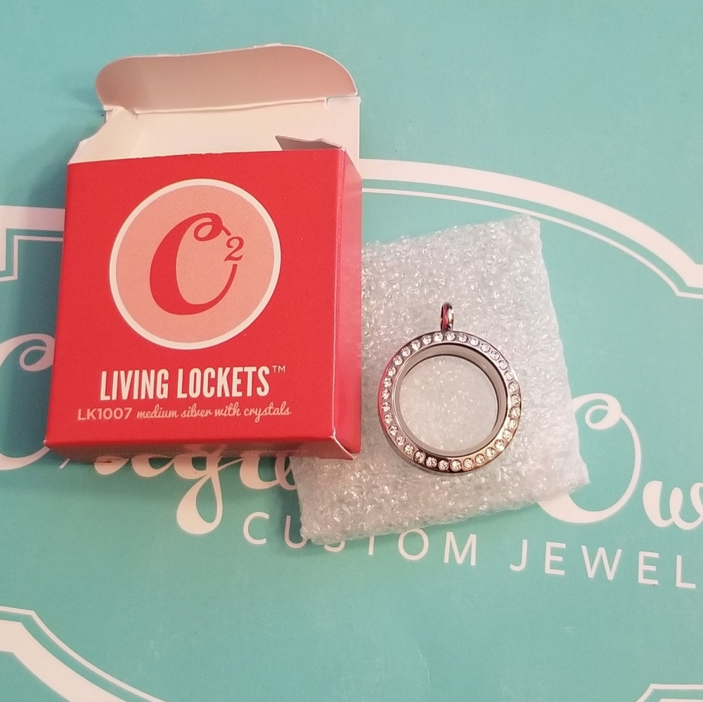 Origami Owl Crystal Locket Necklace Set